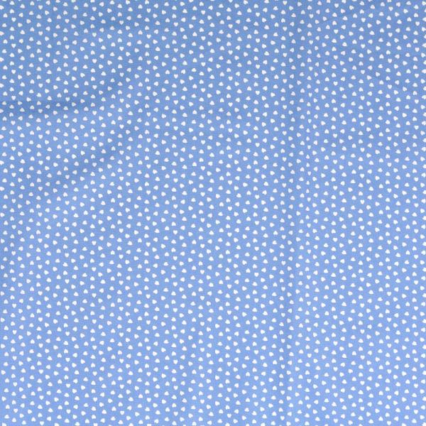 Baumwoll Druck kleine Herzen Weiß auf Jeans